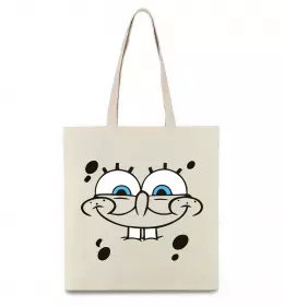 Еко-сумка Sponge Bob стомлений Бежевий фото