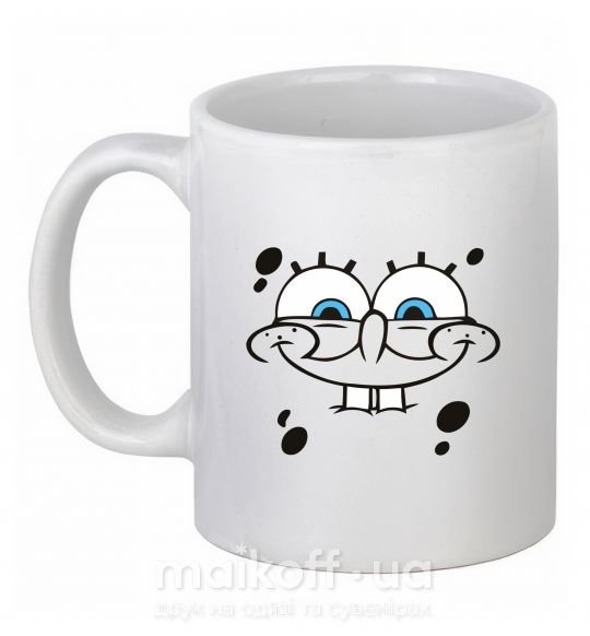 Чашка керамическая Sponge Bob лицо с улыбкой Белый фото