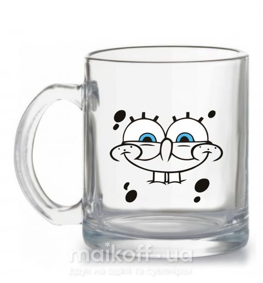 Чашка стеклянная Sponge Bob лицо с улыбкой Прозрачный фото