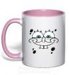 Чашка з кольоровою ручкою Sponge Bob лицо с улыбкой Ніжно рожевий фото