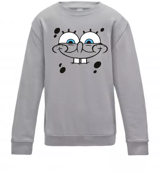 Дитячий світшот Sponge Bob обличчя з посмішкою Сірий меланж фото