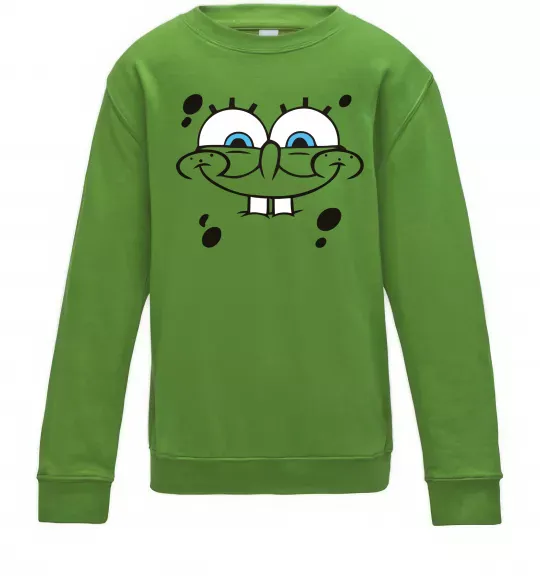 Дитячий світшот Sponge Bob обличчя з посмішкою Лаймовий фото