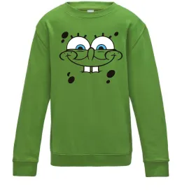 Детский Свитшот Sponge Bob обличчя з посмішкою Лаймовый фото
