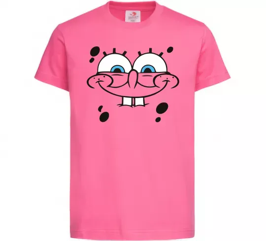 Детская футболка Sponge Bob обличчя з посмішкою Ярко-розовый фото