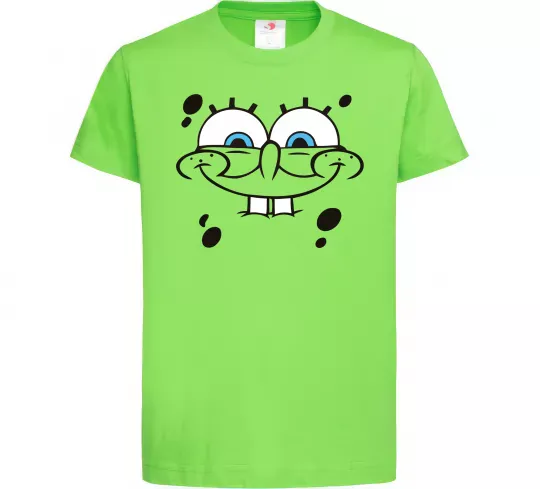 Детская футболка Sponge Bob обличчя з посмішкою Лаймовый фото