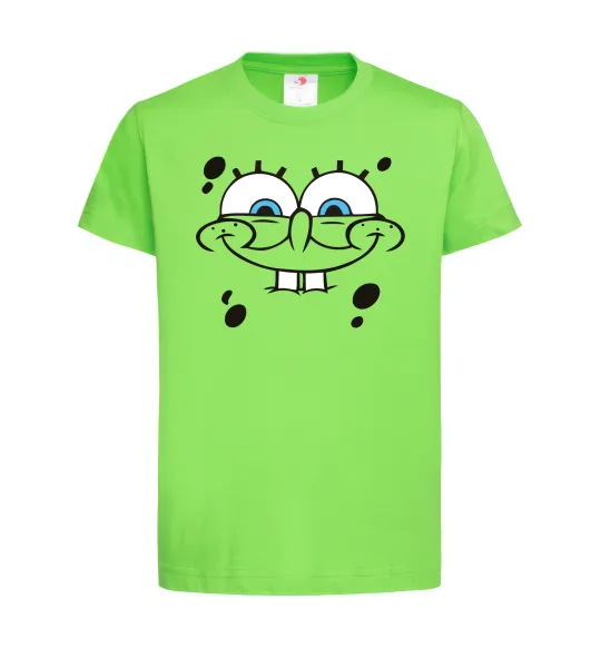 Детская футболка Sponge Bob обличчя з посмішкою Лаймовый фото