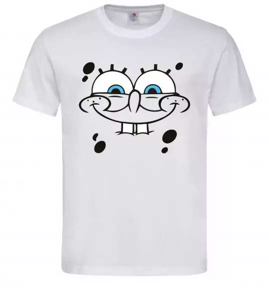 Мужская футболка Sponge Bob обличчя з посмішкою Белый фото