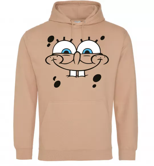 Мужская толстовка (худи) Sponge Bob обличчя з посмішкою Песочный фото