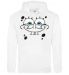 Жіноча толстовка (худі) Sponge Bob обличчя з посмішкою Білий Жіноча толстовка (худі) Sponge Bob обличчя з посмішкою Білий фото