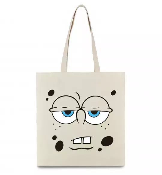 Еко-сумка Sponge Bob стомлений Бежевий фото