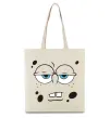 Еко-сумка Sponge Bob стомлений Бежевий фото