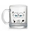 Чашка скляна Sponge Bob усталое лицо Прозорий фото
