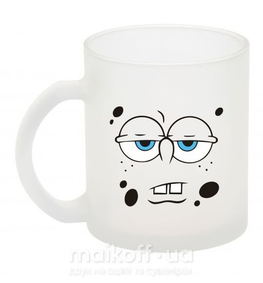 Чашка стеклянная Sponge Bob усталое лицо Фроузен фото