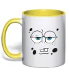 Чашка с цветной ручкой Sponge Bob стомлений Лимонный фото