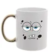 Чашка з кольоровою ручкою Sponge Bob стомлений Золото фото