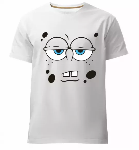 Мужская премиум футболка Sponge Bob стомлений Белый фото