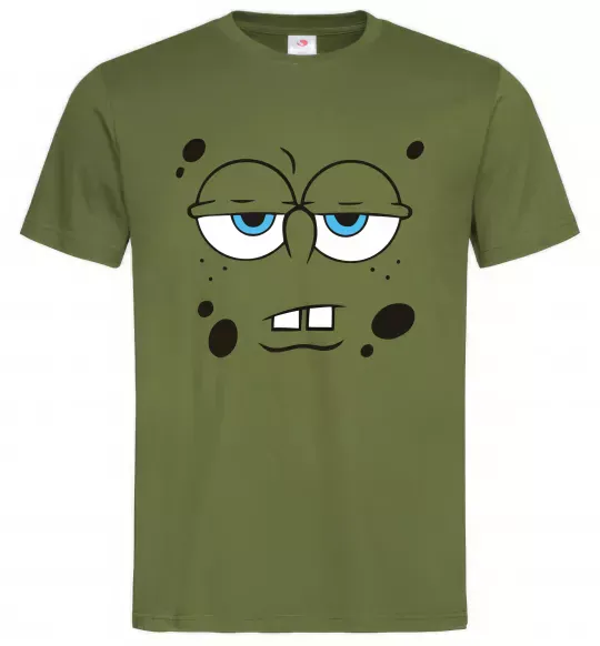 Мужская футболка Sponge Bob стомлений Оливковый фото