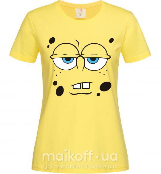 Женская футболка Sponge Bob усталое лицо Лимонный фото