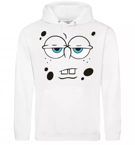 Мужская толстовка (худи) Sponge Bob стомлений Белый фото