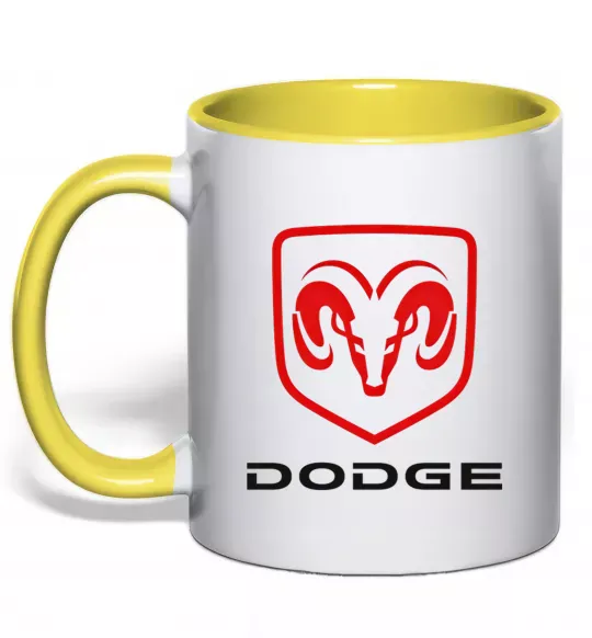 Чашка с цветной ручкой DODGE Солнечно желтый фото