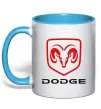 Чашка с цветной ручкой DODGE Голубой фото