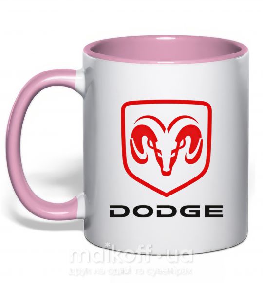 Чашка з кольоровою ручкою DODGE Ніжно рожевий фото