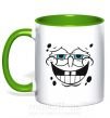 Чашка с цветной ручкой Sponge Bob лицо с довольной улыбкой Зеленый фото