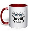 Чашка с цветной ручкой Sponge Bob лицо с довольной улыбкой Красный фото
