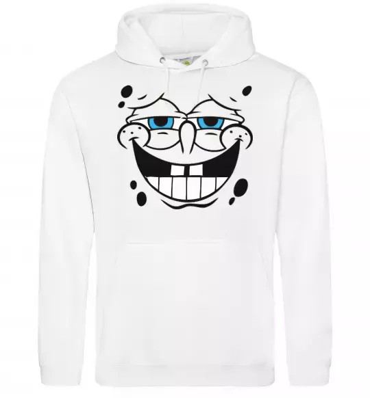 Мужская толстовка (худи) Sponge Bob задоволений Белый фото