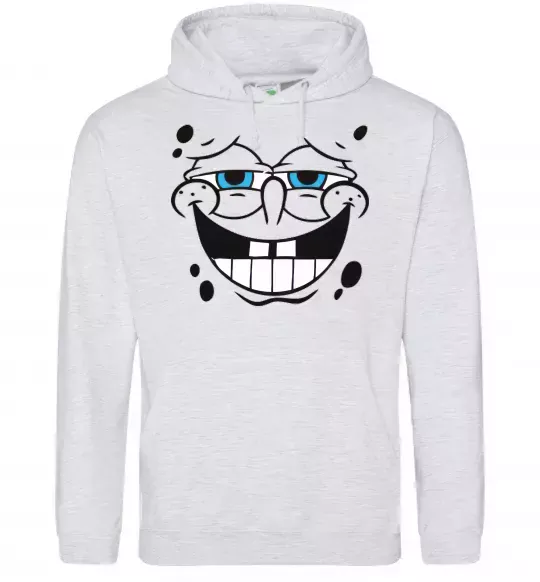 Жіноча толстовка (худі) Sponge Bob задоволений Сірий меланж фото
