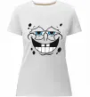 Жіноча преміум футболка Sponge Bob задоволений Білий фото