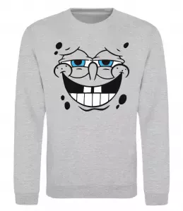 Свитшот Sponge Bob задоволений Серый меланж фото