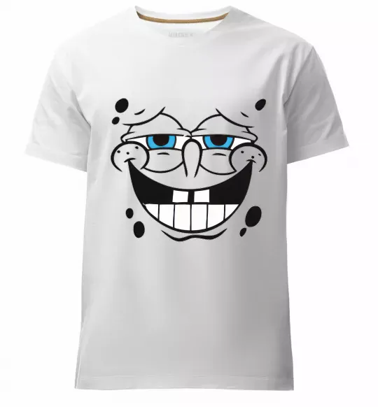 Мужская премиум футболка Sponge Bob задоволений Белый фото