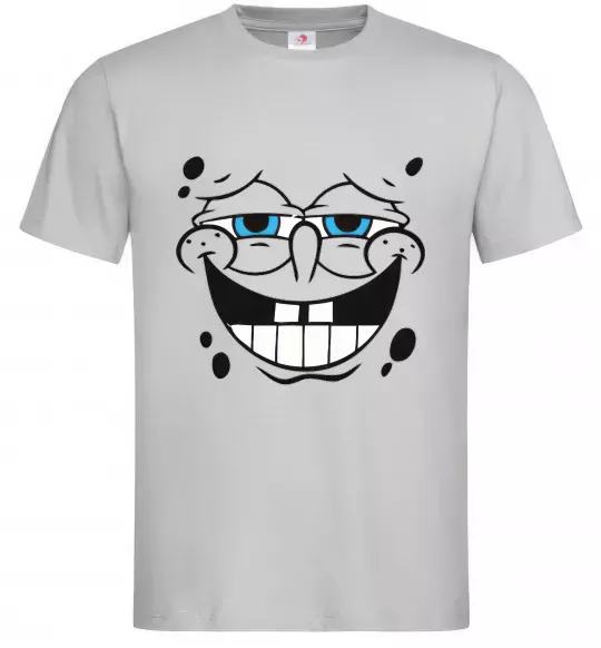 Чоловіча футболка Sponge Bob задоволений Сірий фото