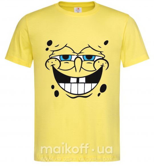Мужская футболка Sponge Bob лицо с довольной улыбкой Лимонный фото