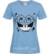 Жіноча футболка Sponge Bob лицо с довольной улыбкой Блакитний фото