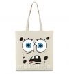 Еко-сумка Sponge Bob удивлённое лицо Бежевий фото