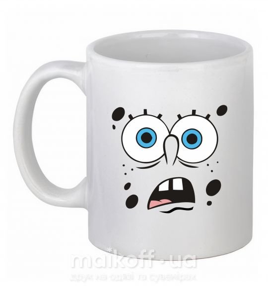 Чашка керамічна Sponge Bob удивлённое лицо Білий фото