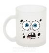Чашка стеклянная Sponge Bob удивлённое лицо Фроузен фото