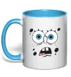 Чашка з кольоровою ручкою Sponge Bob здивований Блакитний фото