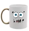 Чашка з кольоровою ручкою Sponge Bob здивований Золото фото