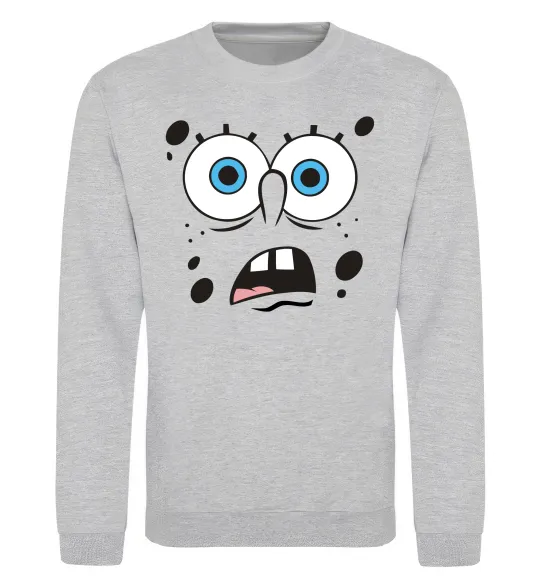Світшот Sponge Bob здивований Сірий меланж фото