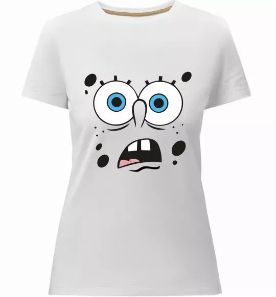 Женская премиум футболка Sponge Bob здивований Белый фото