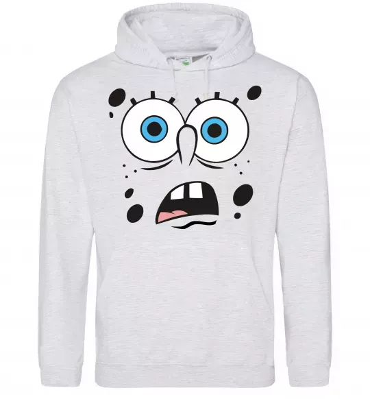Женская толстовка (худи) Sponge Bob здивований Серый меланж фото