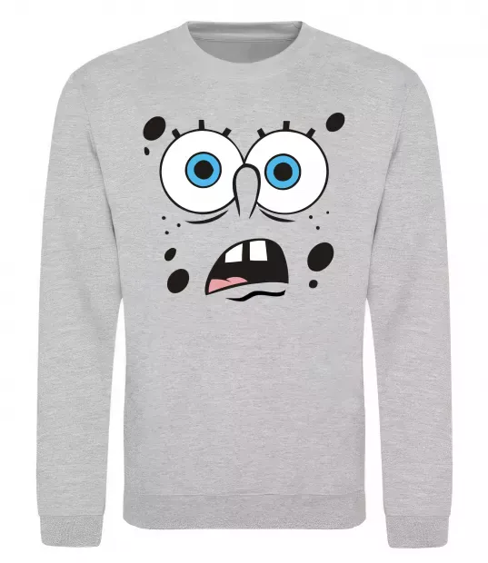 Світшот Sponge Bob здивований Сірий меланж фото