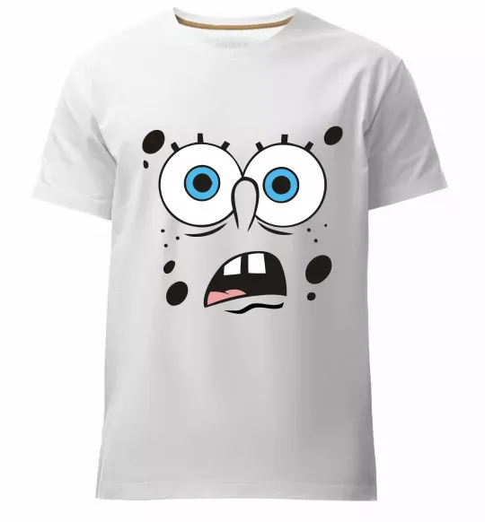 Чоловіча преміум футболка Sponge Bob здивований Білий фото