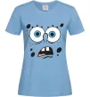 Женская футболка Sponge Bob здивований Голубой фото