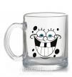 Чашка стеклянная Sponge Bob счастливое лицо Прозрачный фото
