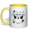 Чашка с цветной ручкой Sponge Bob щасливий Солнечно желтый фото