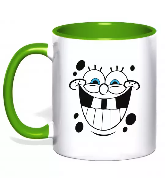 Чашка с цветной ручкой Sponge Bob щасливий Зеленый фото